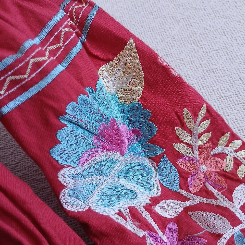 free people ♡ fleur du jour mini embroidered floral dress medium boho - Picture 7 of 13